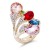 Gold-Plated-5-Colors-Crystal-drop-shape-w/.-CZ-Stretch-Ring-Gold MT