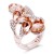 Rose-Gold-Plated-5-Crystals-drop-shape-with-CZ-Stretch-Ring-Peach