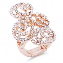 Gold Plated AB Swirl Shape with CZ Stretch Ring