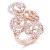 Rose-Gold-Plated-Swirl-Shape-wih-CZ-Stretch-Ring-Rose Gold Clear