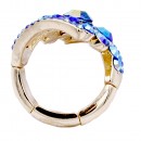 Gold Plated Blue AB Stone Fashion stretch Ring