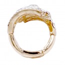 Gold Plated Clear Stone Fashion stretch Ring