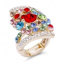 Gold Plated Green AB Stone Fashion stretch Ring