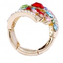 Gold Plated Multi-Color Stone Fashion stretch Ring