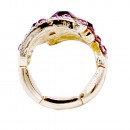 Gold Plated Purple Stone Fashion Stretch Ring