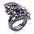 Gunmetal-Plated-with-Black-Diamond-Stone,-Stretch-Ring-Hematite