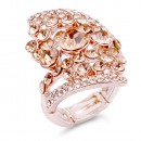 Gold Plated Clear Stone Fashion stretch Ring