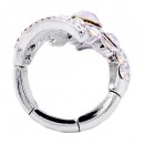 Rhodium Plated AB Stone Fashion stretch Ring