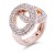 2-Circles-shape-Rose-Gold-Plated-w/.Clear-Stone-Stretch-Ring-Rose Gold