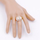 Unique Fashion Rose Gold Plated with AB Stone Stretch Ring