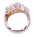 Unique Fashion Rose Gold Plated with AB Stone Stretch Ring