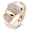 Classic Fashion Rose Gold Plated with AB Stone Stretch Ring