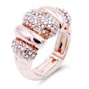 Classic Fashion Rhodium Plated with AB Stone Stretch Ring