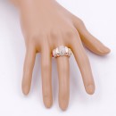Classic Fashion Rose Gold Plated with AB Stone Stretch Ring