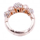 Classic Fashion Rose Gold Plated with AB Stone Stretch Ring