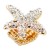 Gold-Plated-With-Clear-Crystal-Starfish-Stretch-Ring-Gold Clear