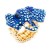 Gold-Plated-With-Blue-AB-Crystal-Elephant-Stretch-Ring-Blue AB