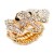 Gold-Plated-With-Clear-Crystal-Elephant-Stretch-Ring-Gold Clear