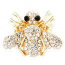 Gold Plated With AB Crystal Bee Stretch Rings