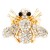Gold-Plated-With-Clear-Crystal-Bee-Stretch-Rings-Gold Clear