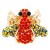 Gold-Plated-With-Red-Color-Crystal-Bee-Stretch-Rings-Red