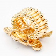 Gold Plated With Red Color Crystal Bee Stretch Rings