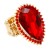 Gold-Plated-With-Red-Color-Crystal-Tear-Drop-Stretch-Rings-Red