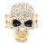 Gold-Plated-With-Clear-Crystal-Skull-Stretch-Rings-Gold Clear