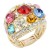Gold-Plated-With-Multi-Color-Crystal-Stretch-Ring-Gold Multi-Color