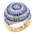 Gold-Plated-With-Blue-Crystal-Stretch-Rings-Gold Blue