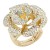 Gold-Plated-With-Clear-Crystal-Flower-Stretch-Rings-Gold