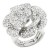 Rhodium-Plated-With-Clear-Stone-Flower-Stretch-Rings-Rhodium