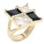 Gold-Plated-With-Clear-and-Black-CZ-Stone-Strech-Rings-Gold