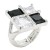 Rhodium-Color-With-Black-and-Clear-CZ-Stone-Stretch-Rings-Rhodium