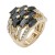 Gold-Plated-With-Jet-Black-Crystal-Stretch-Rings-Gold