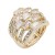 Gold-Plated-With-Clear-Crystal-Stretch-Rings-Gold