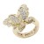 Gold-Plated-With-Clear-Stone-Butterfly--Stretch-Rings-Gold