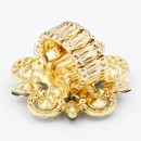 Gold Plated Stretch Ring with AB Crystal