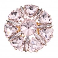 Rose Gold Plated Stretch Rings with Pink Crystal