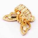 Gold Plated Butterfly Stretch Ring with Red Crystal