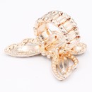 Rose Gold Plated Butterfly Stretch Ring with AB Crystal