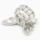 Rhodium Plated Butterfly Stretch Ring with AB Crystal