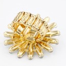 Gold Plated Stretch Ring with Aurora Borealis Crystal