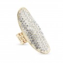 Gold Plated With AB Stone Stretch Ring