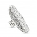 Rhodium Plated With AB Crystal Stretch Ring