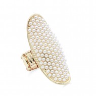 Gold Plated with pearl stretch ring
