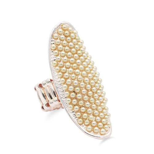 Rose Gold with pearl stretch ring