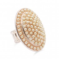 Rose Gold Plated with pearl stretch ring