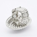 Rhodium Plated With Pearl Stretch Rings
