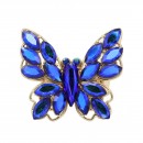 Jet Black Plated With Jet Color Crystal Butterfly Stretch Rings
